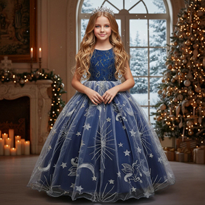 Stile europeo elegante abiti lunghi per le ragazze di 10 anni di età rosso della <span class=keywords><strong>ragazza</strong></span> del partito di sera abiti modello di <span class=keywords><strong>Stella</strong></span> della <span class=keywords><strong>ragazza</strong></span> dei capretti vestito - Product Image 1