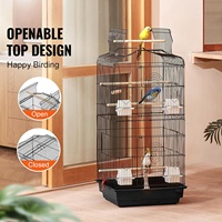 Cage à oiseaux en métal grande ouverte, suspendue, pliable, résistante à l'eau pour perroquets, pinsons, canaris, agapornis, calopsittes et autres animaux de compagnie