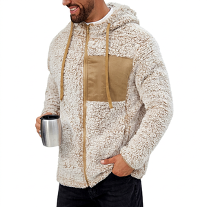 Chaqueta Casual para Hombre, Estilo Sherpa, Cálida, Gruesa, de Piel Sintética, con Cierre, Cómoda, con Capucha, para Invierno - Product Image 1