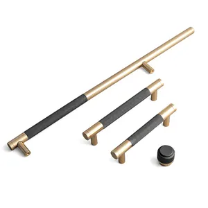 Gold Handle Hot Selling High Quality Cabinet Level Handle Aluminium Door Lever Plate Accessories Knurled Handles