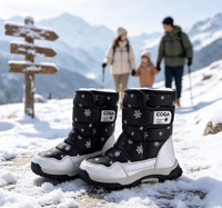 Chaussettes thermiques mi-mollet confortables pour enfants, imperméables, respirantes, légères, unisexes, conçues pour toute la famille, pour l'extérieur en hiver