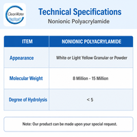 PAM non ionique pour la déshydratation des boues de tunnelisation, recyclage de boue de bentonite pour machine de forage, MOQ flexible
