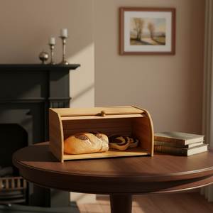 Good Price <strong>Large</strong> Capacity Vintage Food Holder Bamboo <strong>Bread</strong> Storage Box Roll Top Wooden <strong>Bread</strong> <strong>Bin</strong> - Product Image 2