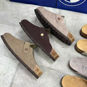 Birkenstocks pour femmes, hiver, fermées, respirantes, douces, sabots à enfiler, mules, motif uni, daim, plateforme en liège, <span class=keywords><strong>EVA</strong></span> - Product Image 5