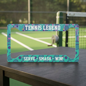 Custom Text Minty and Purple Plastic <b>Clamp</b> Tennis Rackets License Plate <b>Frame</b> - Product Image 2