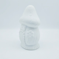 Gypse DIY 3D Non Peint Céramique Sculpture Bisque Champignon Maison Forme Figurines Décor À La Maison Peinture Ensemble pour Enfants Poterie Émail