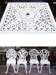 <span class=keywords><strong>Ensemble</strong></span> <span class=keywords><strong>table</strong></span> <span class=keywords><strong>et</strong></span> chaises en <span class=keywords><strong>aluminium</strong></span> moulé pour balcon extérieur, idéal pour les loisirs en plein air, jardin, cour, villa, <span class=keywords><strong>table</strong></span> basse nordique imperméable - Product Image 4