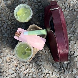 PU Leather Lady Lipstick Pouch Mirror Portable Compact Mirrored Lip Combo Case Mirrored Lipliner Case - Product Image 3