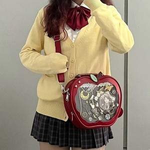 Nouveau Sac à Dos Transparent en Polyuréthane Grande Capacité pour Fille, Motif Pomme Fraîche et Dessin Animé Mignon, Sac à Bandoulière - Product Image 2