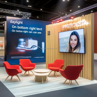 Stand d'exposition modulaire personnalisé 10x10 avec panneau mural à grille pour salon professionnel de beauté
