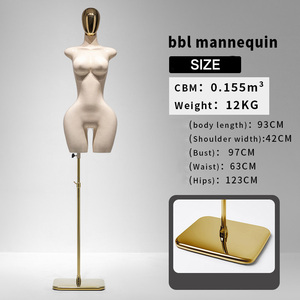 <span class=keywords><strong>Mannequin</strong></span> de <span class=keywords><strong>couture</strong></span> demi-corps en fibre de verre BBL pour présentation de vêtements féminins (hanches et sous-vêtements) en magasin de mode européenne et américaine, grande taille - Product Image 5