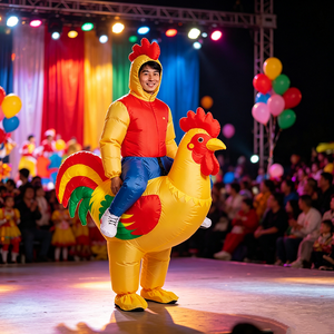 Costume de coq gonflable, tenue de mascotte de poulet de ferme pour festival agricole, fête foraine, défilé en plein air - Product Image 6