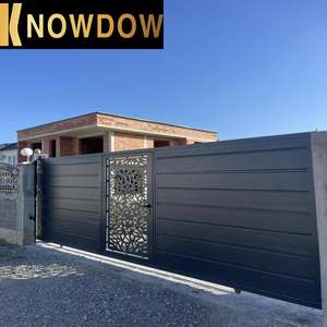 KNOWDOW <span class=keywords><strong>Portail</strong></span> de luxe en <span class=keywords><strong>aluminium</strong></span> personnalisé Coulissant <span class=keywords><strong>4m</strong></span> Porte coulissante en <span class=keywords><strong>aluminium</strong></span> de couleur grise durable - Product Image 6