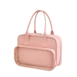 Large Capacity Cosmetic <b>Bag</b> Rectangle Portable <b>Travel</b> <b>Toiletry</b> <b>Bag</b> For Women Pink Khaki Blue Off White - Product Image 3