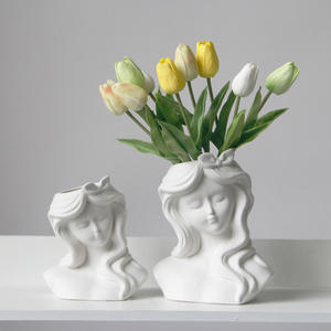 Vase de jardinière en céramique pour <span class=keywords><strong>femme</strong></span>, figurine nordique, blanc, <span class=keywords><strong>buste</strong></span>, porcelaine, Arrangement de fleurs, Vase pour le corps humain, pour la décoration de la maison - Product Image 5