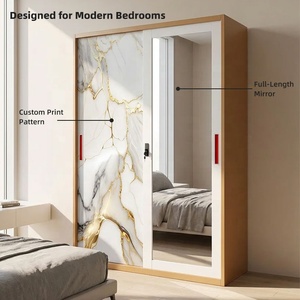 <span class=keywords><strong>Armadio</strong></span> in Acciaio Stampato a 2 Ante Scorrevoli <span class=keywords><strong>con</strong></span> <span class=keywords><strong>Specchio</strong></span>, Guardaroba in Metallo Personalizzato per Camera da Letto - Product Image 1
