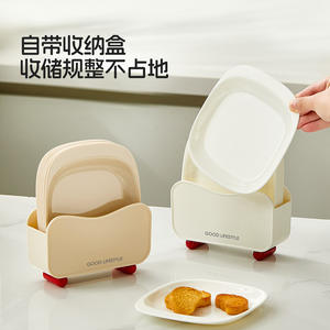 Assiette carrée jetable de qualité alimentaire pour restes, idéale pour les plats à emporter – Bonne qualité pour un usage durable - Product Image 2