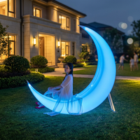 Lampe LED Lune Lumineuse pour Décoration de Jardin, Éclairage d'Ambiance pour Parc Carré, Matériau PE, Lumière Paysagère