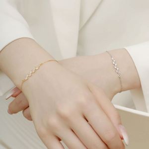 Dylam Tennis Bracelets for Women Ladies Teens Girls Leaf 5A Cubic Zirconia CZ Dainty Classic Adjustable Tennis <b>Charm</b> Bracelet - Product Image 4