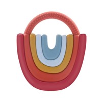 Hochet de dentition en silicone arc-en-ciel gonflable de qualité alimentaire, prêt à l'emploi transfrontalier, pour bébés et tout-petits (02)
