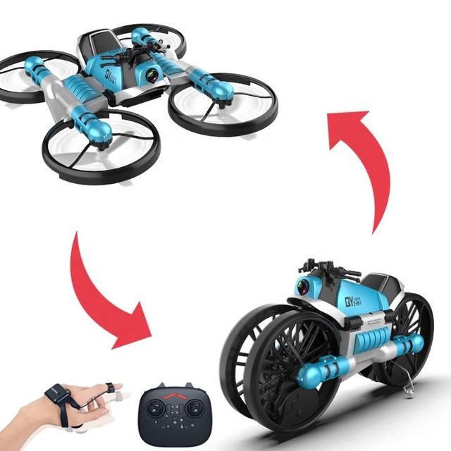 Flytec 2 in 1 RC High Speed Flying Car HD Aerial Camera RC Helicopter Motorcycle Professional Quadcopter Drones With Camera Toys