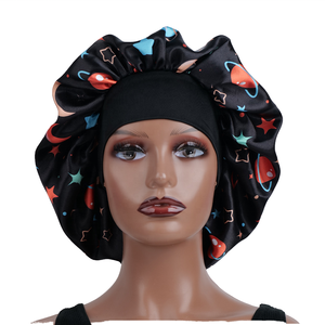 SOLPOP Turbante Personalizzato Stile Boho a Strato Singolo in Raso, Cappello per <span class=keywords><strong>Parrucchieri</strong></span>, Cuffia per Capelli da Notte con Elastico Morbido - Product Image 1