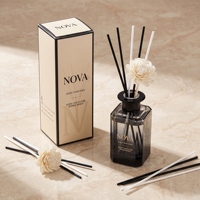 Diffuseur à roseaux NOVA 150ml en verre sans BPA ni alcool, longue durée, avec logo personnalisé pour salon, loisirs quotidiens, élégant