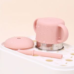 Vaso de Entrenamiento para Bebés con Pajita, de Silicona de Grado Alimenticio, Doble Pared, Acero Inoxidable 304, para Niños - Product Image 4
