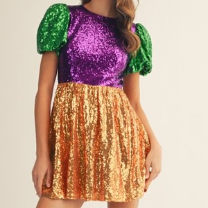 Özel Logo toptan kadın yaz çevre dostu tatlı pullu Mardi <span class=keywords><strong>Dress</strong></span> elbise ekip boyun kısa kollu rahat gevşek Fit - Product Image 5