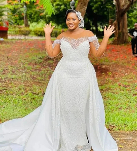 <span class=keywords><strong>Robe</strong></span> de mariée luxueuse Mumuleo Aso Ebi avec perles, 2024, avec jupon, <span class=keywords><strong>robe</strong></span> à manches longues, grande taille, robes de mariée - Product Image 3