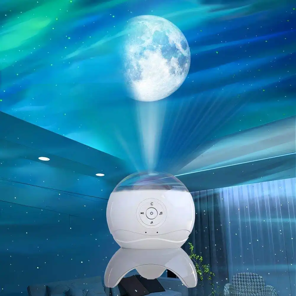 YIZHI 스마트 보이스 오로라 조명 프로젝션 램프 거실 LED 우주 주변 조명 블루투스 별이 빛나는 프로젝션 야간 조명