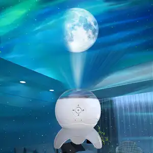 YIZHI Smart Voice Northern Lights Lámpara de proyección Sala de estar LED Universo Luz ambiental Bluetooth Proyección estrellada Luz nocturna