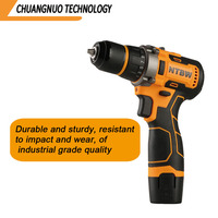 Perceuse sans fil à moteur sans balais alimentée par batterie 12V, couple maximal de 30 Nm, multifonctionnelle, pour usage domestique, industriel, extérieur et construction