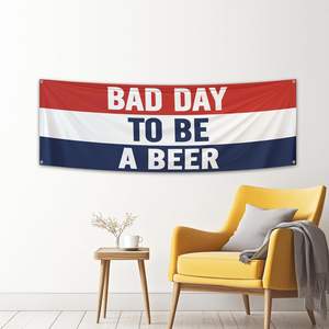Bandiera divertente 2x6 piedi 'Bad Day to Be a <span class=keywords><strong>Beer</strong></span>' per bar, camera da letto, dormitorio universitario, decorazione con 4 occhielli in ottone - Product Image 3