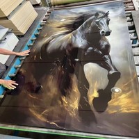 Panneau mural décoratif intérieur en PVC effet marbre, 10x4 pieds, épaisseur 3mm, recyclable, imperméable, résistant aux UV, pour la peinture artistique