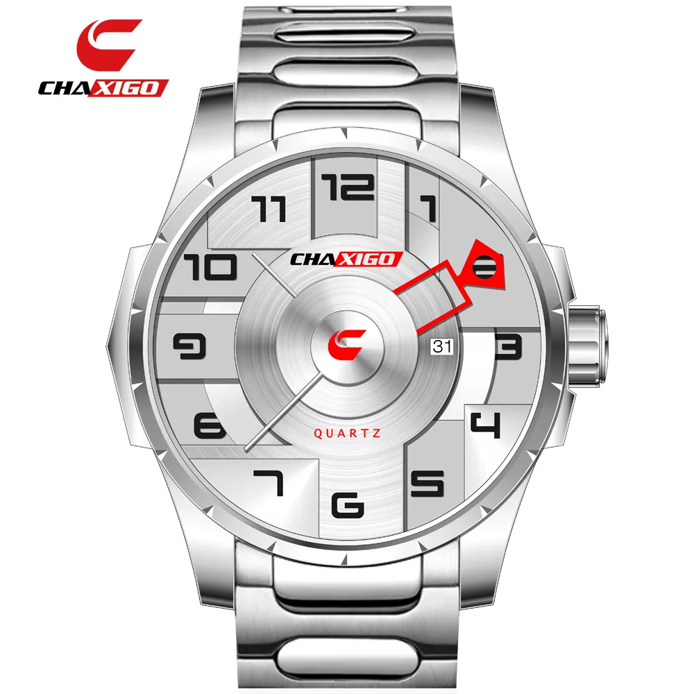 Chaxigo Hoge Kwaliteit Mode Trend Stijl Rvs Quartz Mannen Business Sport Milanese Band Waterdicht Horloge