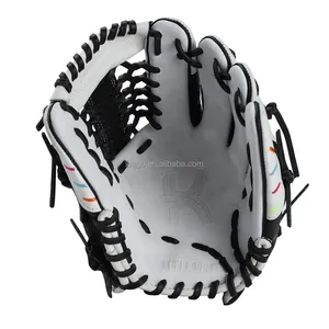 Guanto da Baseball in pelle professionale guanto da Baseball in pelle di nuovo Design bianco e nero guanti da Baseball personalizzati