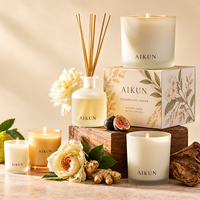 AIKUN Ensemble diffuseur à bâtonnets et bougie parfumée, conception personnalisée OEM, design unique par notre équipe, emballage cadeau