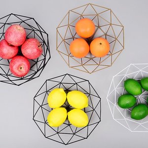 Arte de ferro casa cozinha mesa de jantar, tigela do armazenamento de fio de metal dourado cesta de frutas para decoração - Product Image 6