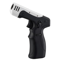 Briquet torche à jet de butane haute température, multifonctionnel, rechargeable, en métal, pour le camping et le barbecue
