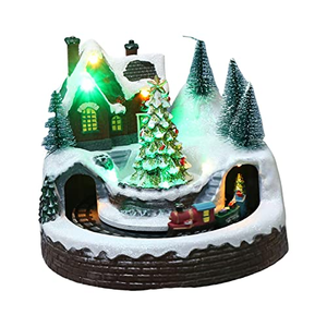 Novedad 2026: Regalo de Navidad, Aldea de Jengibre Musical LED para Interiores, Casa de Dulces LED con Tren Giratorio y Patinadores en Movimiento - Product Image 5
