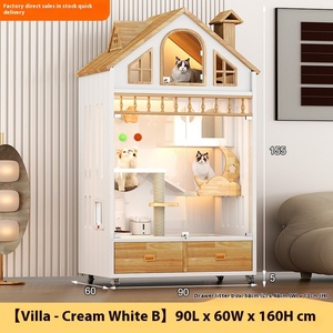 Casa de gato separada de madera Villa/Mansión Casa de gato de lujo exclusiva con nuevo espacio espacioso de diseño transpirable lujoso - Product Image 6