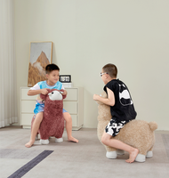 Meuble de salon moderne, tabouret/chaise en peluche créatif en forme de mouton de dessin animé, écologique, doux et robuste, pour chambre d'hôtel