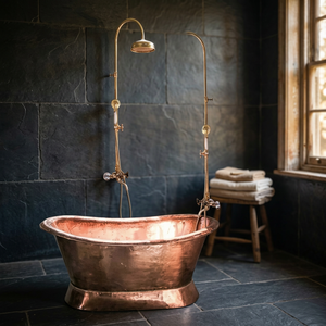 Baignoire ovale autoportante en cuivre, faite à la main, de luxe, pliable, écologique pour adultes, pour la baignade à domicile - Artisanat indien - Product Image 3