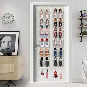 12 Pockets Crystal Clear Pvc Over Door Hanging <b>Shoe</b> Rack Creative <b>Shoes</b> Shelf Slippers Holder Organizer - Product Image 6