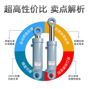 Cylindre hydraulique miniature robuste de 25 tonnes, 125 soudé, tête morte, bidirectionnel, unidirectionnel, levage manuel/électrique - Product Image 2