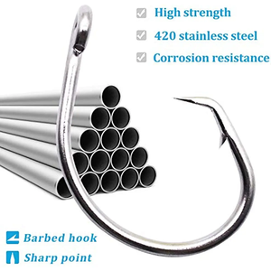 Anzuelos circulares Anzuelos DE PESCA DE ACERO INOXIDABLE Agua salada <span class=keywords><strong>3X</strong></span> Anzuelos de gran juego fuertes para bagre Atún de lubina 8/<span class=keywords><strong>0</strong></span>-<span class=keywords><strong>16</strong></span>/<span class=keywords><strong>0</strong></span> - Product Image 3