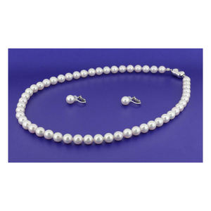 Vente en gros 2024 Ensemble de bijoux tendance pour femmes Collier de perles de style classique Boucles d'oreilles pour fête de mariage Anniversaire de fiançailles - Product Image 6