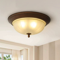 Plafonnier de style américain, lampe de chambre à coucher, simple, rétro, style campagnard français, rond, support de lampe E27, chambre principale, bureau, éclairage