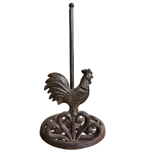<span class=keywords><strong>Porte</strong></span>-serviettes en papier <span class=keywords><strong>vintage</strong></span> en fonte marron, motif animaux de la ferme (vache, cochon et coq), pour comptoir de cuisine ou salle de bain - Product Image 2